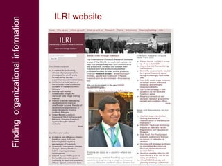 Finding and managing livestock research information 