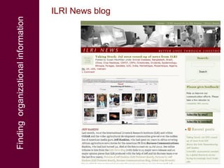 Finding and managing livestock research information 