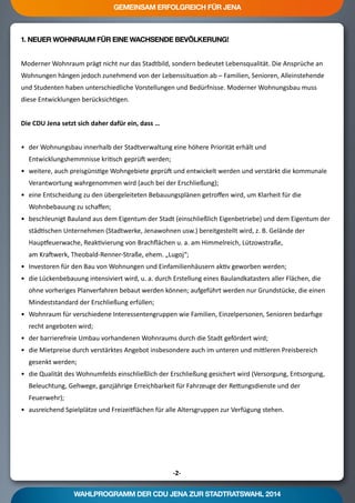 Kommunalwahlprogramm 2014 der CDU Jena