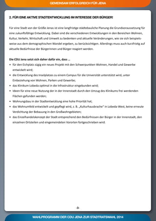 Kommunalwahlprogramm 2014 der CDU Jena
