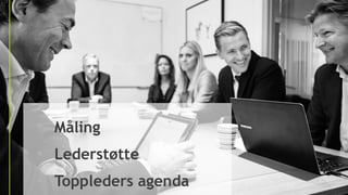 • Måling
• Lederstøtte
• Toppleders agenda
 