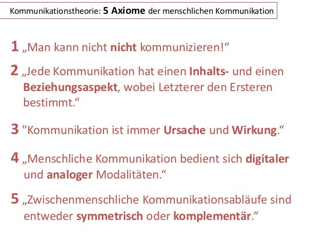 Kommunikationsmodell nach paul watzlawick