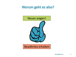 Neues wagen!




Bewährtes erhalten

                     10
 