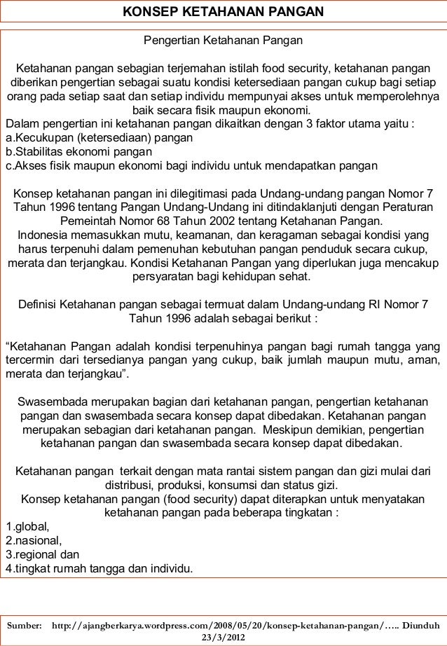 Kompendium Ketahanan Pangan