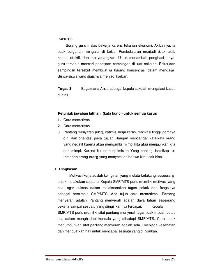 Kompetensi Kewirausahaan Kepala Sekolah