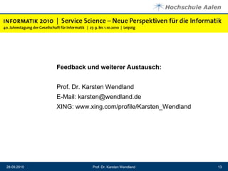 Notwendige Diskussion:<br />Prof. Dr. Karsten Wendland<br />28.09.2010<br />12<br />Was soll ein Chief Social Media Office...