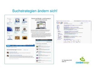 10. November 2010
Seite 12
Suchstrategien ändern sich!
 