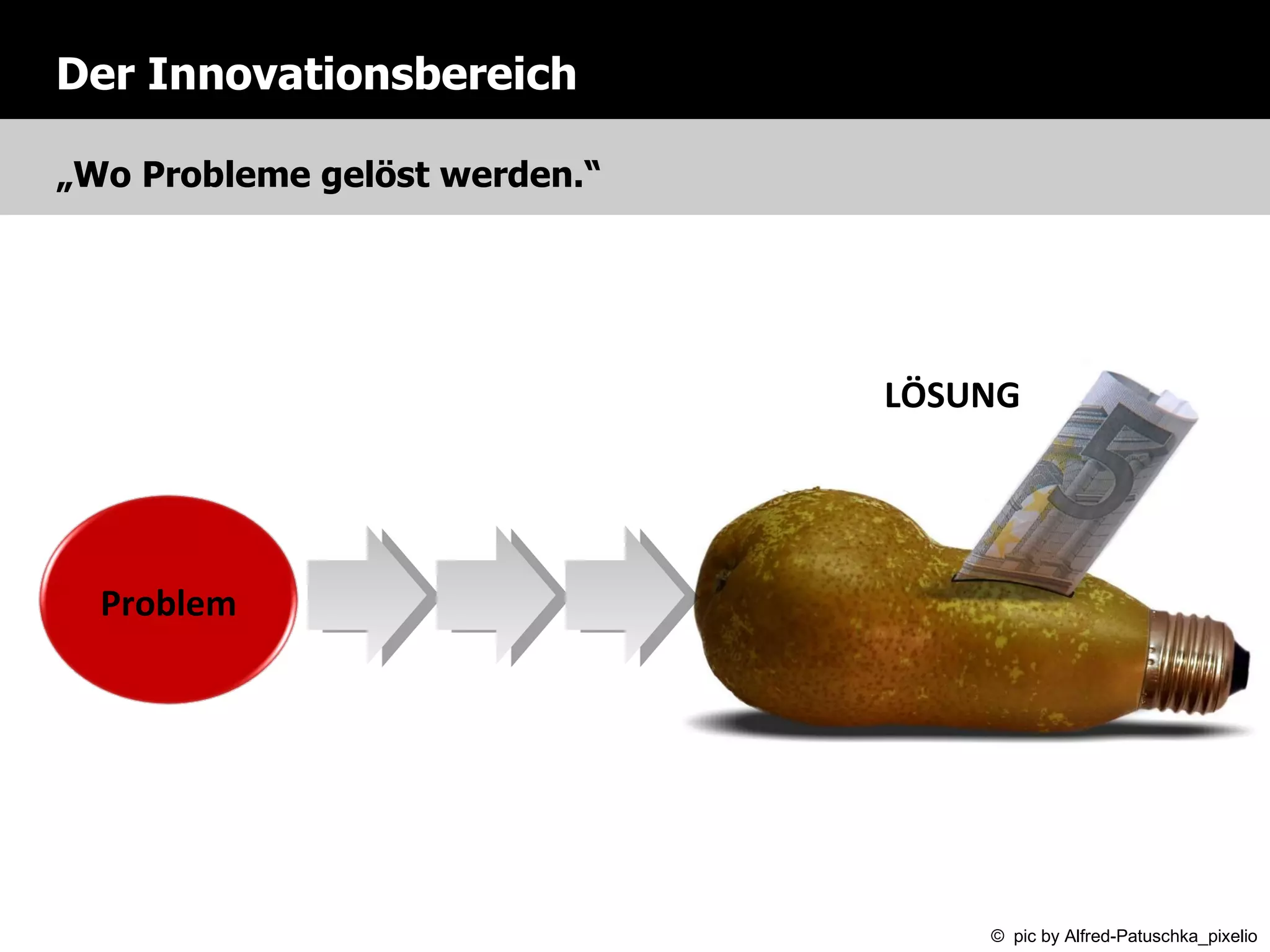 Der Innovationsbereich „ Wo Probleme gelöst werden.“ ©  pic by Alfred-Patuschka_pixelio Problem LÖSUNG 