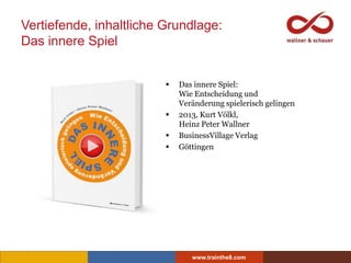 www.trainthe8.com
Vertiefende, inhaltliche Grundlage:
Das innere Spiel
 Das innere Spiel:
Wie Entscheidung und
Veränderun...