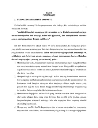 PERENCANAAN STRATEGIS KAMPANYE DAN PELAKSANAAN KAMPANYE | DOCX
