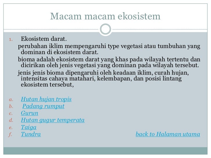 Komponen dan macam ekosistem diagram garis 