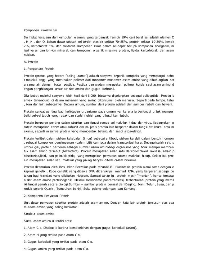Komponen Kimiawi Sel