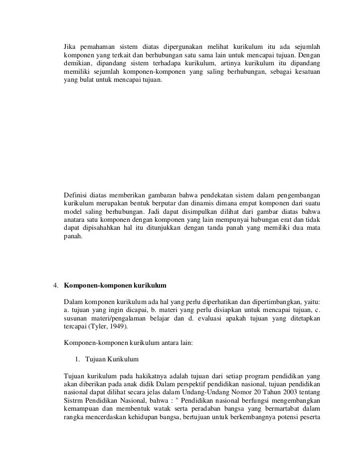 Komponen Komponen Kurikulum Komponen Komponen Kurikulum