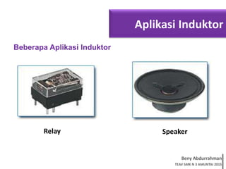 Beny Abdurrahman
TEAV SMK N 3 AMUNTAI 2015
Aplikasi Induktor
Beberapa Aplikasi Induktor
Relay Speaker
 
