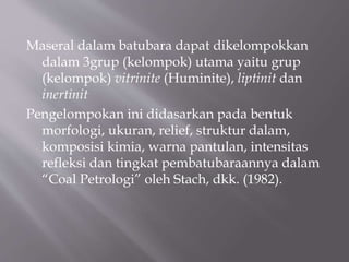 Komponen pembentuk batubara | PPTX