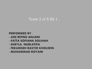 Team 2 of X IIS 1 :
 