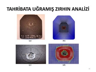 TAHRİBATA UĞRAMIŞ ZIRHIN ANALİZİ
31
 