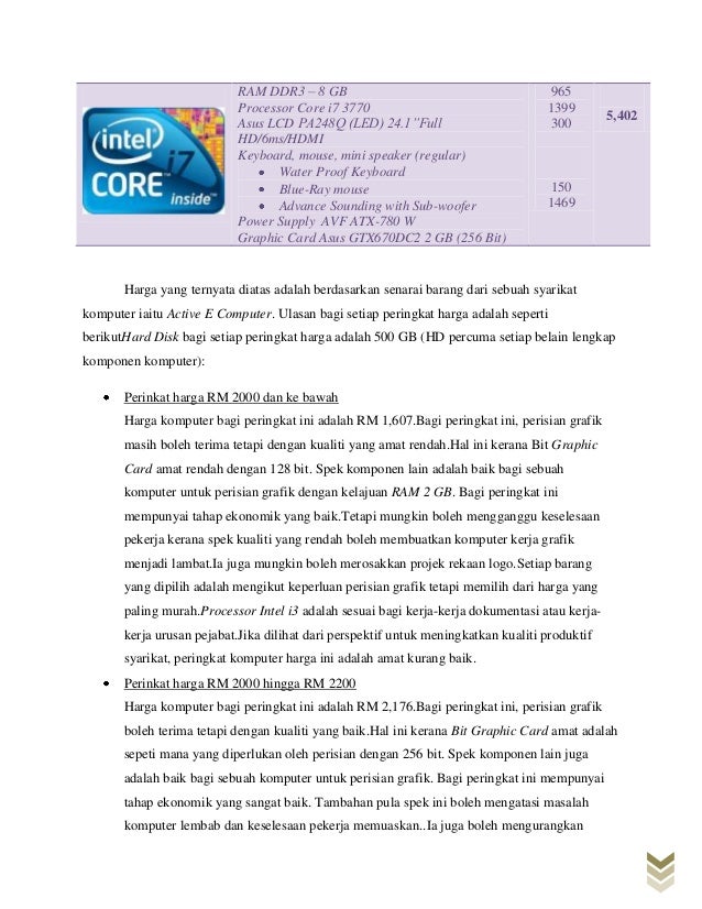 Contoh Kertas Kerja Naiktaraf Teknologi Komputer Syarikat 