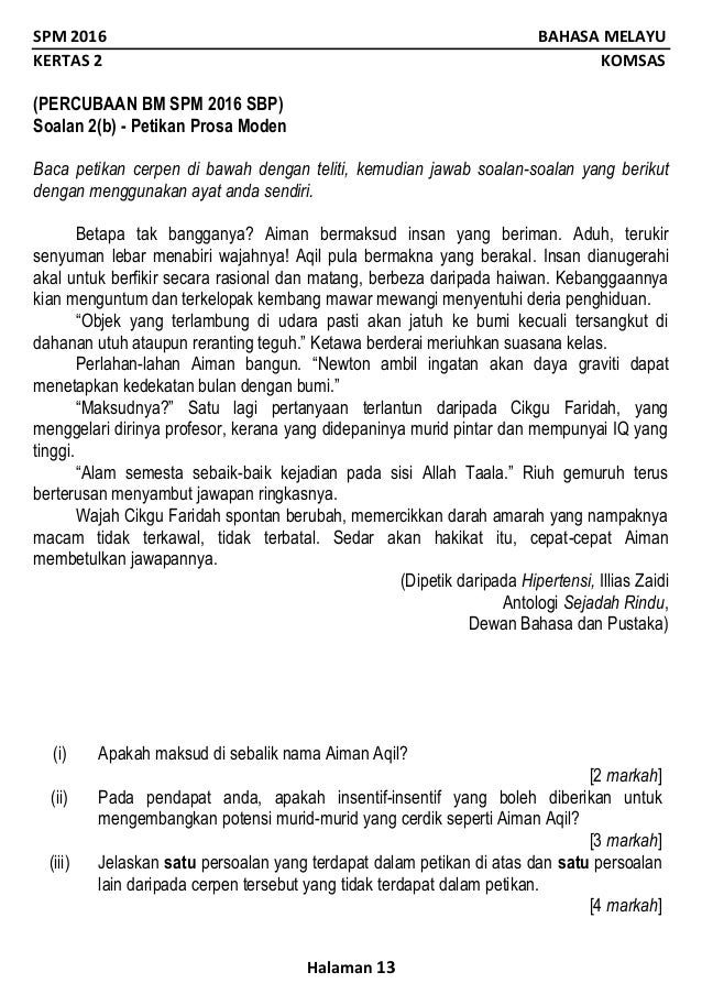 Contoh Soalan Spm Bahasa Melayu Novel - Kecemasan d