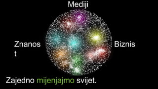 Mediji



  Znanost                    Biznis



Zajedno mijenjajmo svijet.
 
