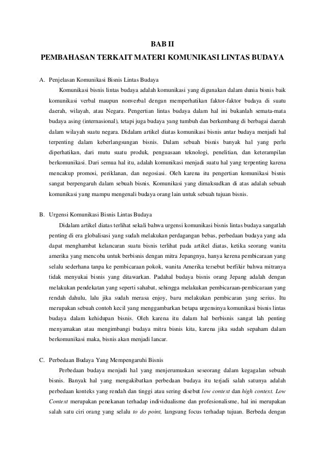  Komunikasi Bisnis Antar Budaya dalam Era Globalisasi