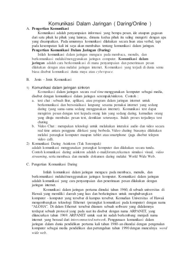 Komunikasi Dalam Jaringan