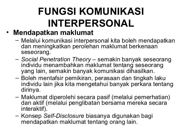 Komunikasi Dan Interaksi Sosial Komunikasi Interpersonal
