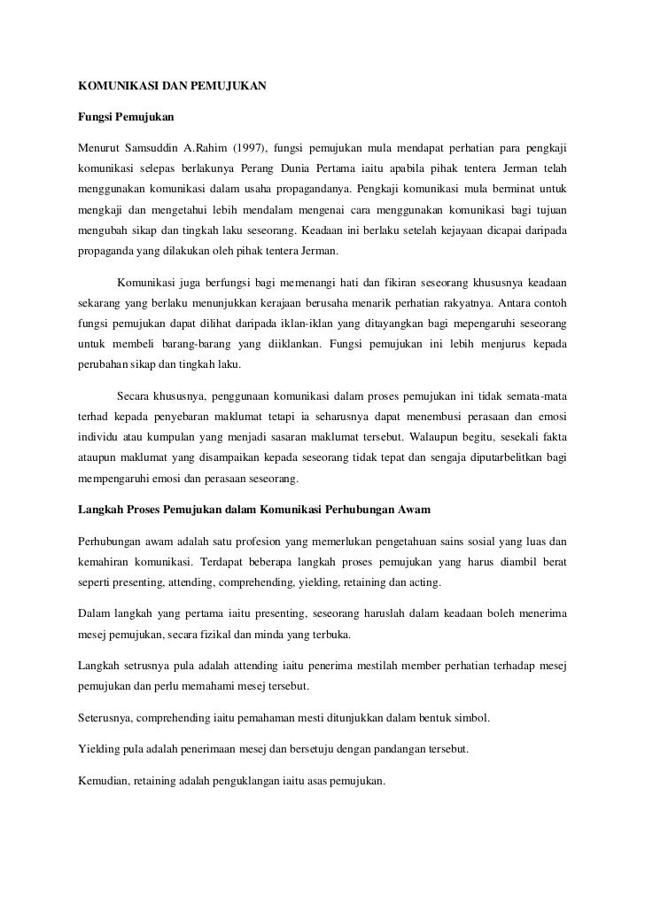 Komunikasi dan Pemujukan