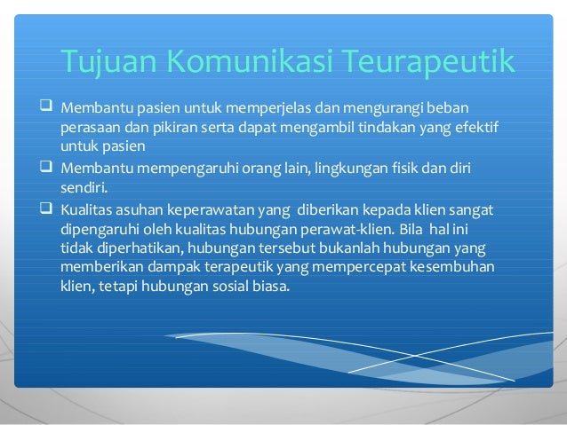 Komunikasi interpersonal antara perawat dan pasien
