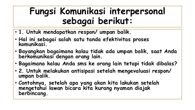 Komunikasi Interpersonal Dan Intrapersonal