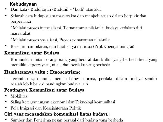 Komunikasi Lintas Budaya