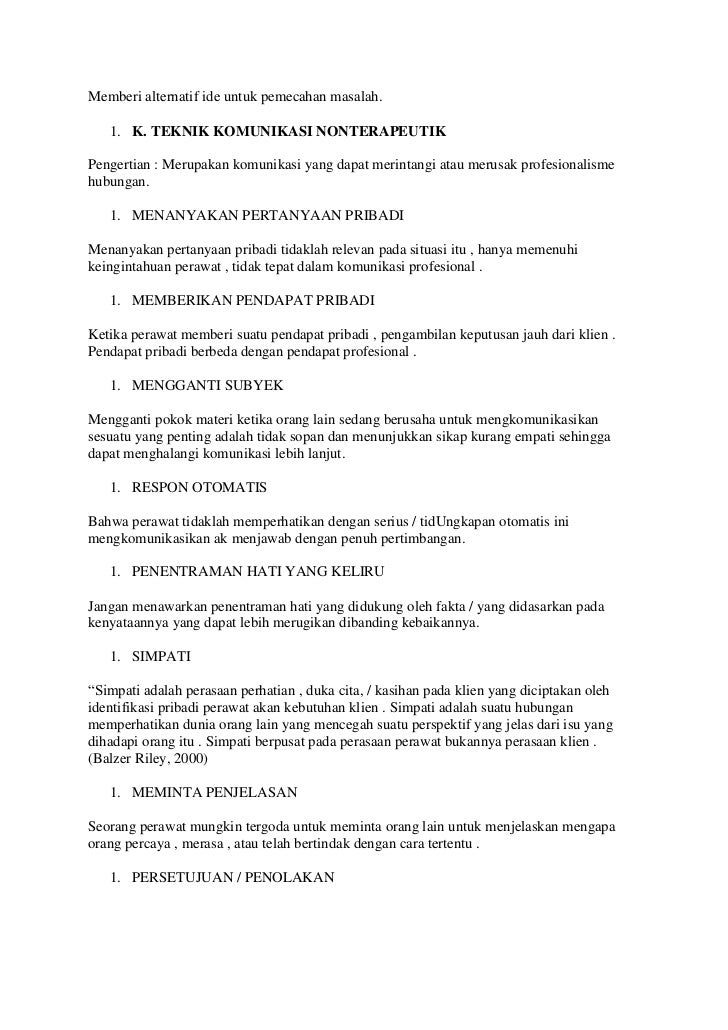 Komunikasi Terapetik