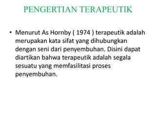 Komunikasi terapeutik akper pemda | PPT