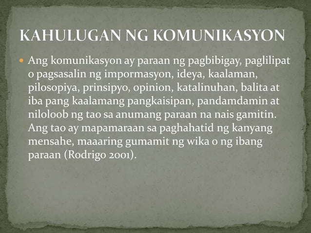 Komunikasyon | PPT