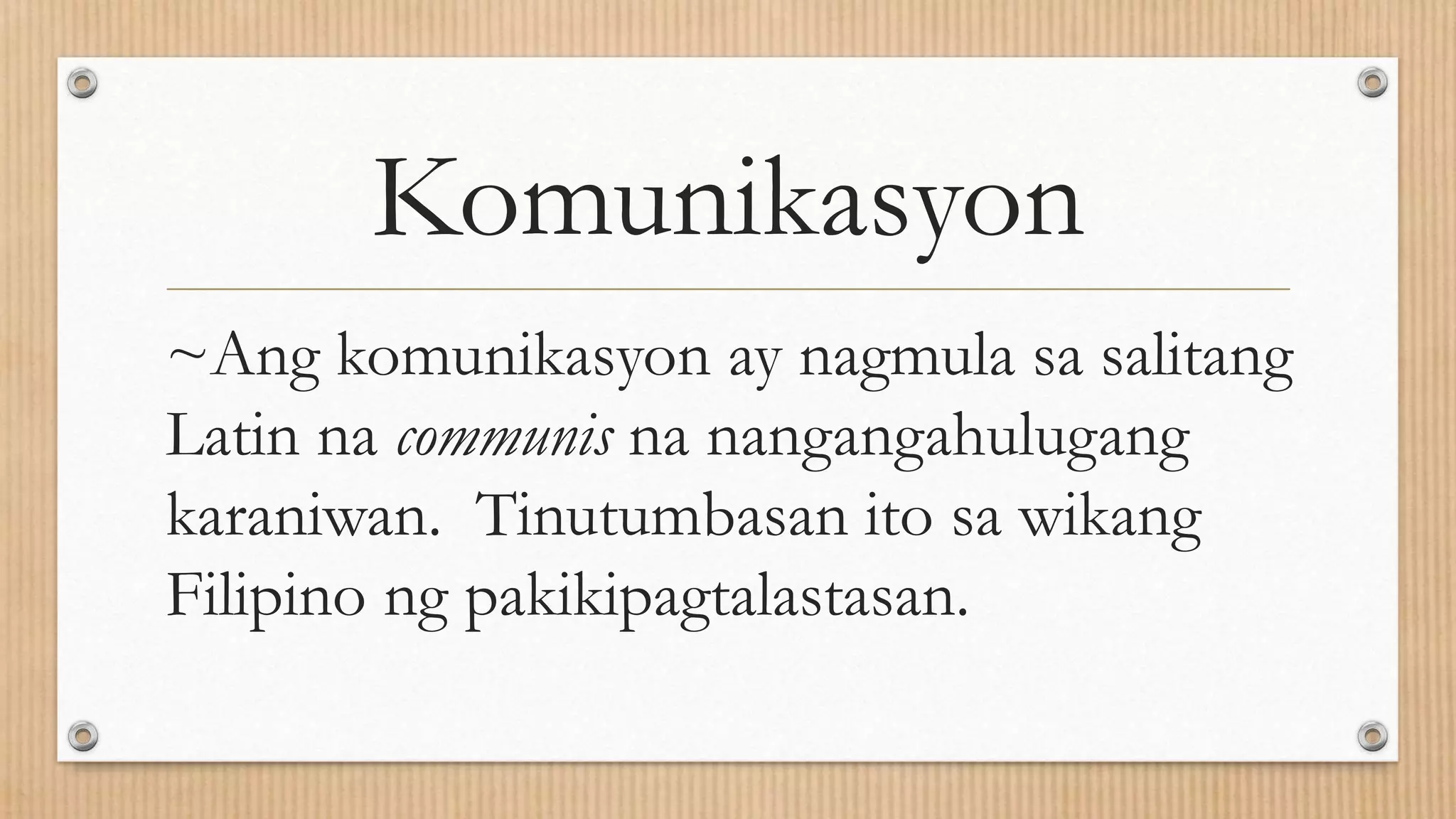 Uri ng Komunikasyon | PPTX