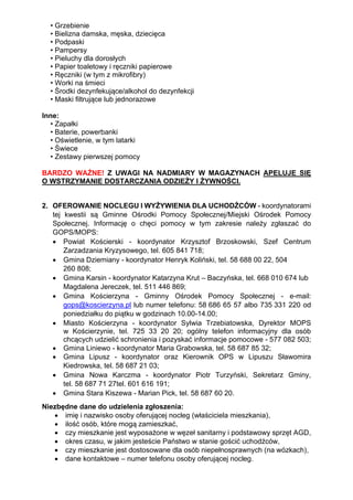 • Grzebienie
• Bielizna damska, męska, dziecięca
• Podpaski
• Pampersy
• Pieluchy dla dorosłych
• Papier toaletowy i ręczn...