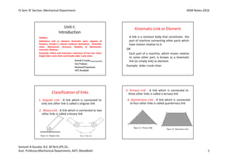 Kinematics of machines-VTU Notes | PDF