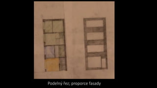 Podelný řez; proporce fasady
 