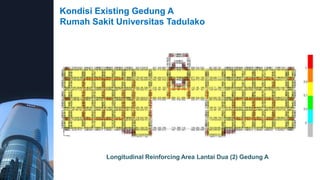 Kondisi Existing Gedung A
Rumah Sakit Universitas Tadulako
Longitudinal Reinforcing Area Lantai Dua (2) Gedung A
 
