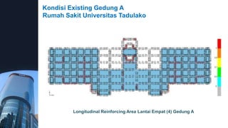 Kondisi Existing Gedung A
Rumah Sakit Universitas Tadulako
Longitudinal Reinforcing Area Lantai Empat (4) Gedung A
 