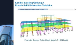 Kondisi Existing Gedung A
Rumah Sakit Universitas Tadulako
Parameter Respons Terkombinasi: Mode 3; T = 0,529 detik
 