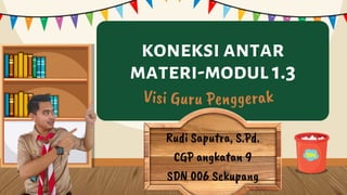 koneksi antar
materi-modul 1.3
Visi Guru Penggerak
Rudi Saputra, S.Pd.
CGP angkatan 9
SDN 006 Sekupang
 