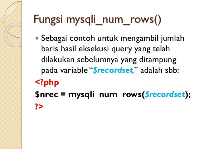 Koneksi PHP ke Database MySQL menggunakan MySQLi Extension