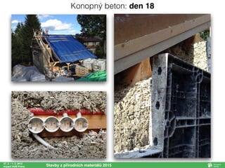 27. 2. - 1. 3. 2015
Impact HUB Praha Stavby z přírodních materiálů 2015
Konopný beton: den 18
 