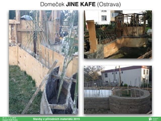 27. 2. - 1. 3. 2015
Impact HUB Praha Stavby z přírodních materiálů 2015
Domeček JINE KAFE (Ostrava)
 