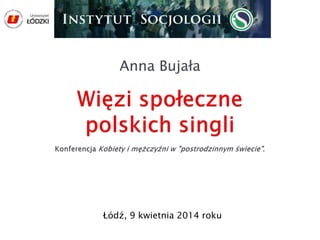 Łódź, 9 kwietnia 2014 roku
Anna Bujała
 