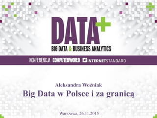 Aleksandra Woźniak
Big Data w Polsce i za granicą
Warszawa, 26.11.2015
 