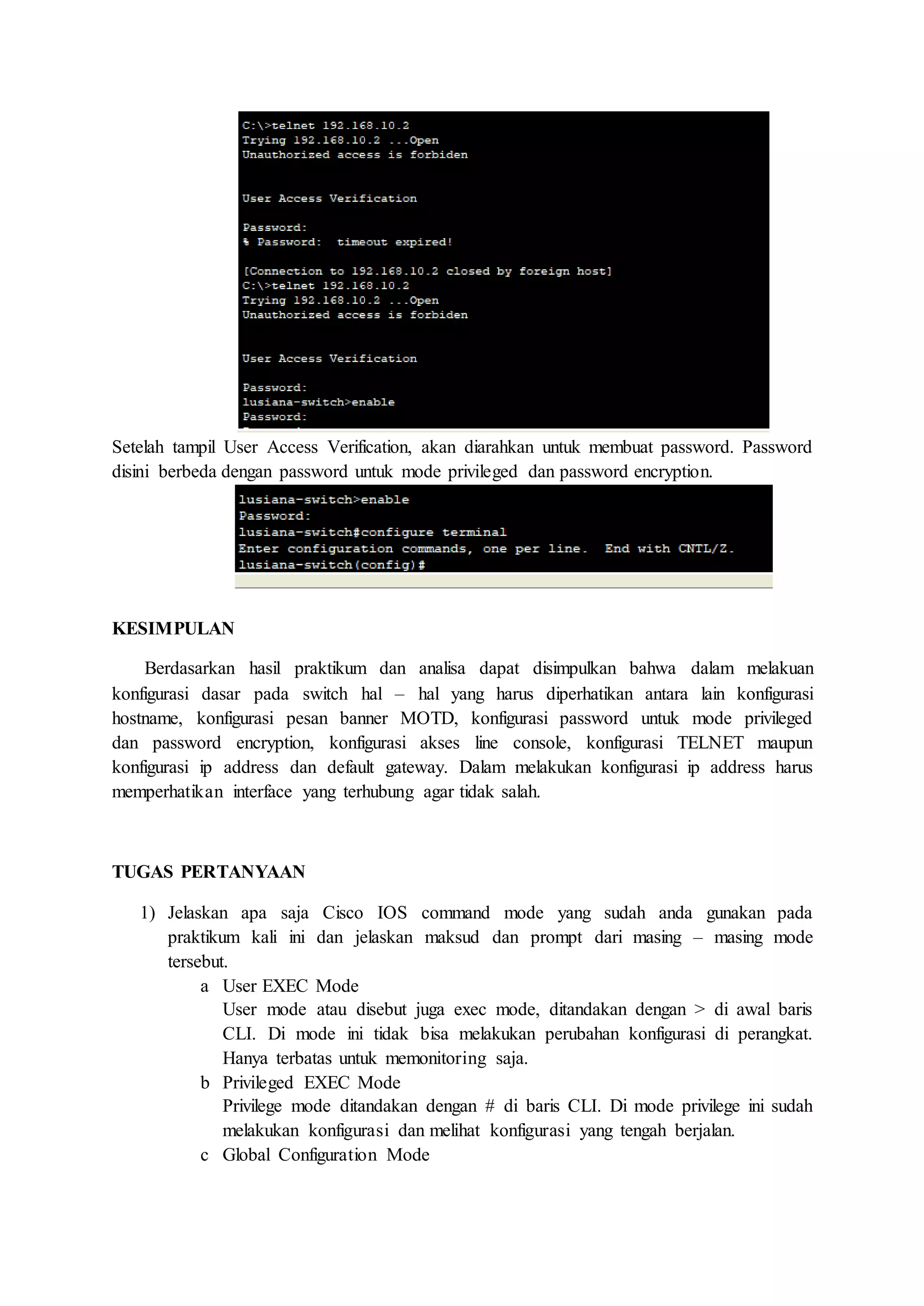 Konfigurasi Dasar Switch | PDF