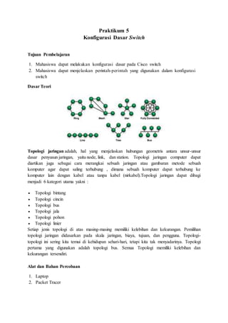 Konfigurasi Dasar Switch
