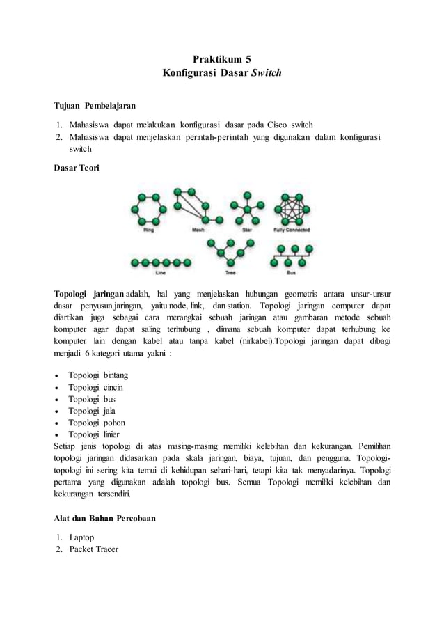 Konfigurasi Dasar Switch | PDF